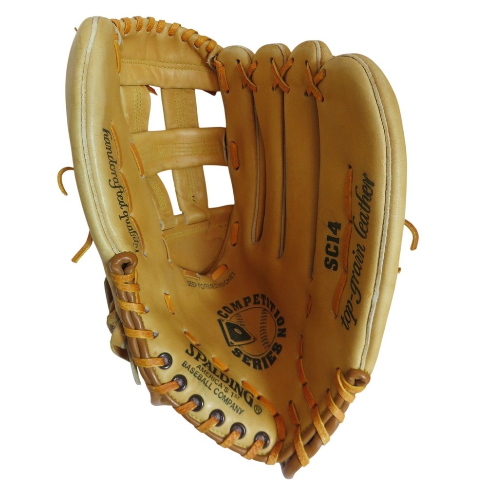 Spalding Competition Series SC14 Top Grain Leather Baseball Glove Tan RHT 14in
